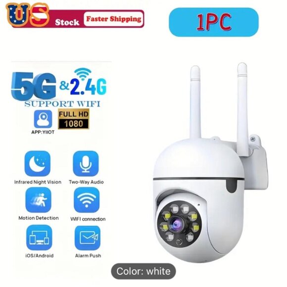 1080P Surveillance Camera, Dual Band, PTZ Auto Tracking, Motion Detection, Wifi - Picture 9 of 9
